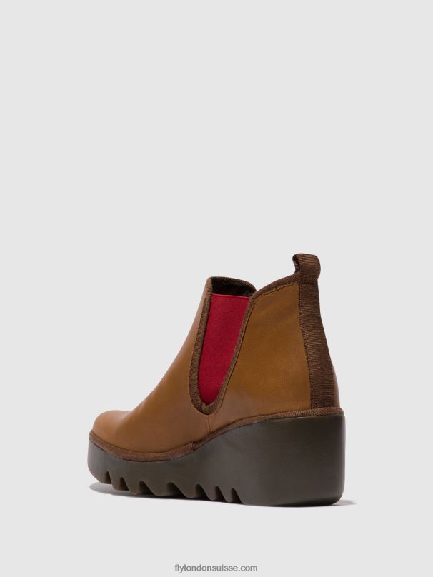 860NR152 bottines chelsea byne349 Fly London cuoio (élastique rouge) femmes