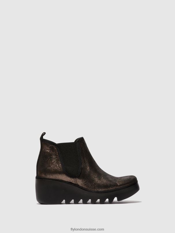 860NR154 bottines chelsea byne349 Fly London graphite femmes