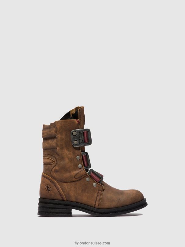 860NR157 bottines à boucle kiff682 Fly London brun femmes