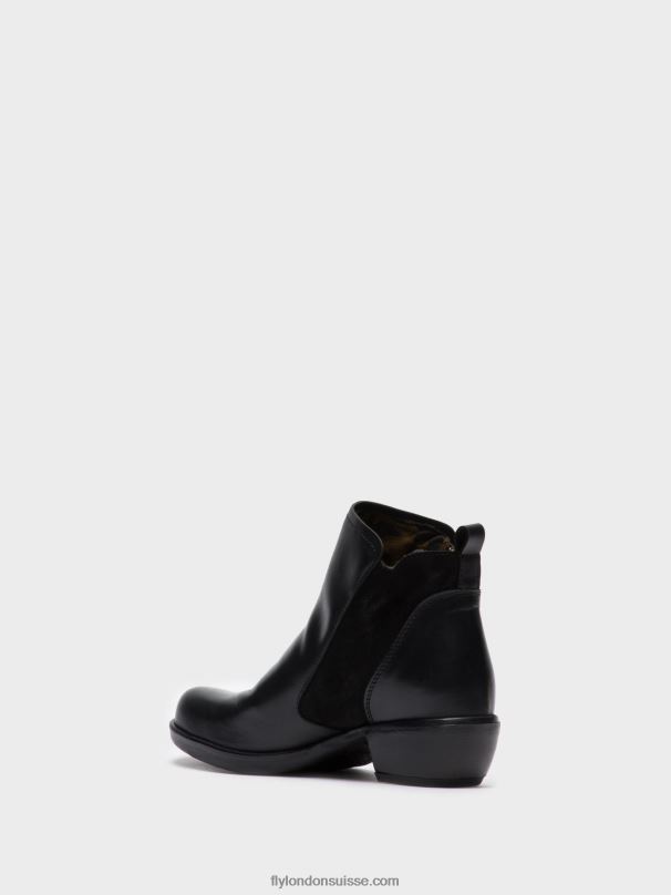 860NR15 bottines zippées Fly London méli noir femmes