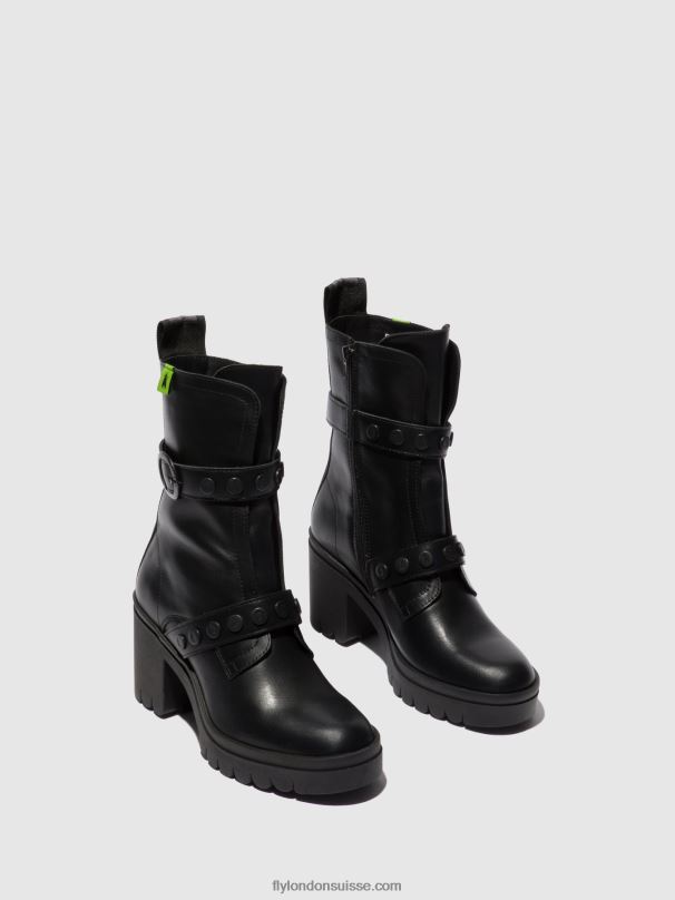860NR160 bottines zippées tama888 Fly London noir nausica femmes