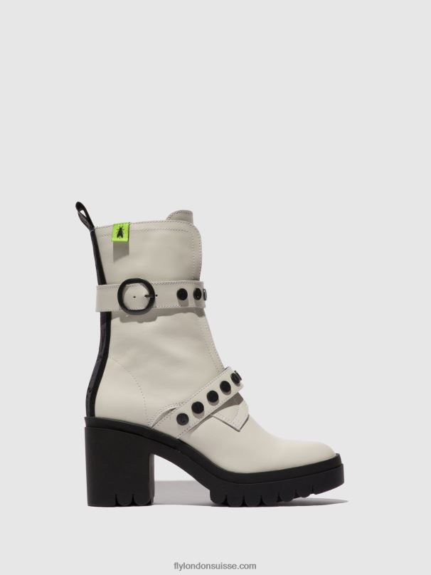 860NR161 bottines zippées tama888 Fly London Nausica blanc cassé femmes