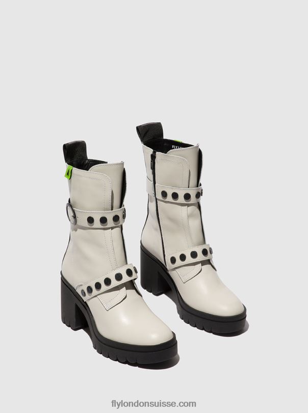 860NR161 bottines zippées tama888 Fly London Nausica blanc cassé femmes