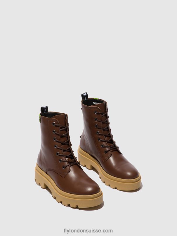 860NR163 bottines à lacets jacy881 Fly London chocolat nautique femmes
