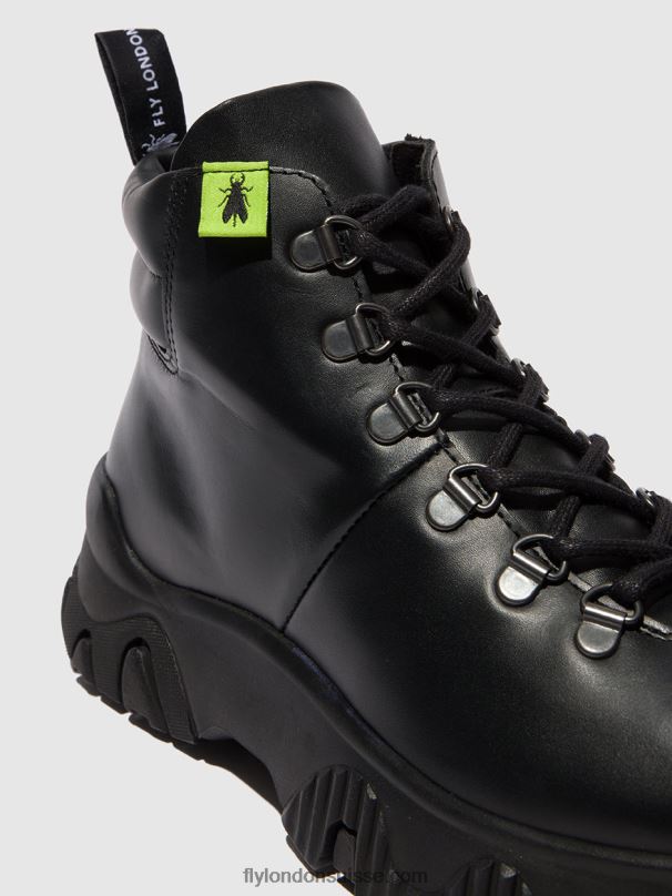 860NR166 bottines à lacets figa887 Fly London tonnerre noir femmes