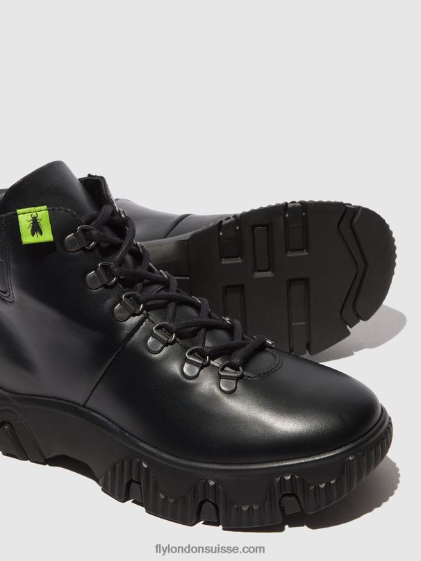 860NR166 bottines à lacets figa887 Fly London tonnerre noir femmes