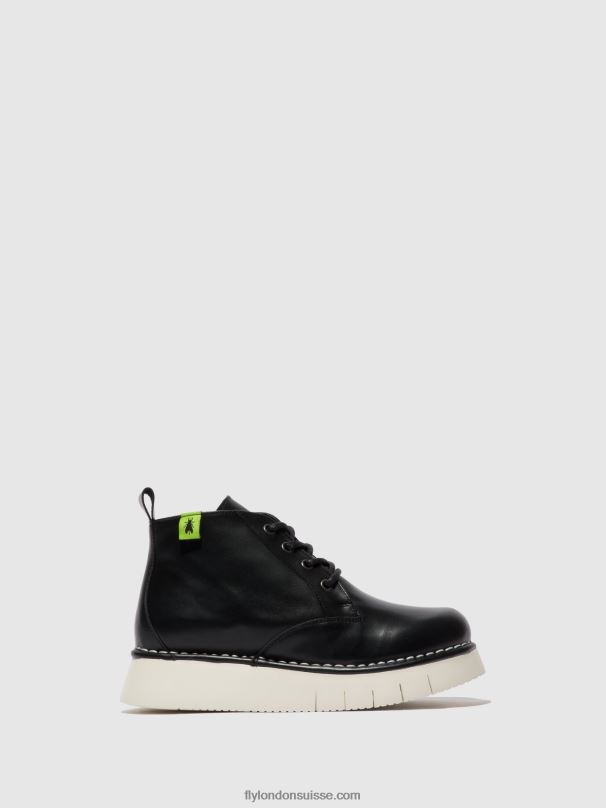 860NR167 bottines à lacets idda244 Fly London tonnerre noir femmes