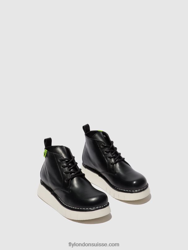 860NR167 bottines à lacets idda244 Fly London tonnerre noir femmes