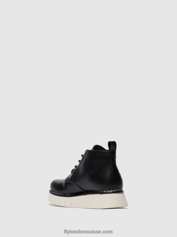 860NR167 bottines à lacets idda244 Fly London tonnerre noir femmes