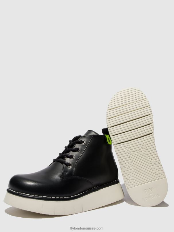 860NR167 bottines à lacets idda244 Fly London tonnerre noir femmes