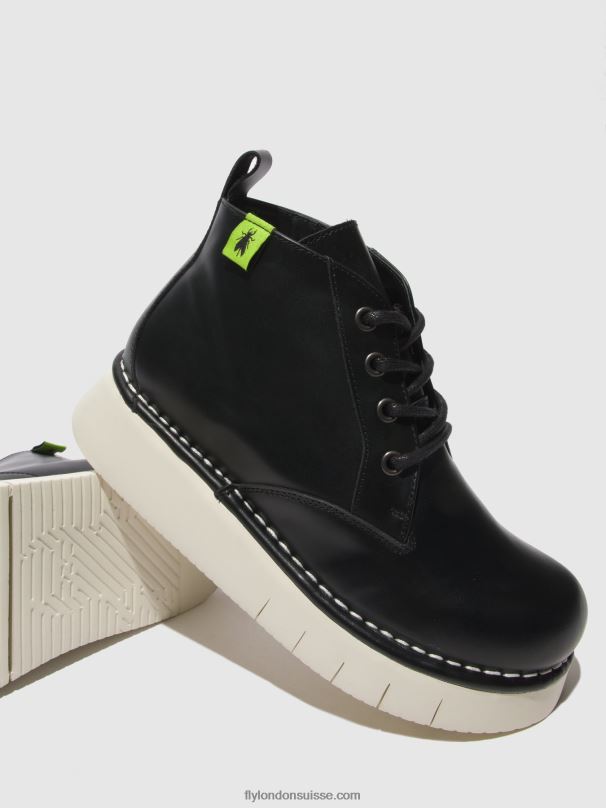 860NR167 bottines à lacets idda244 Fly London tonnerre noir femmes