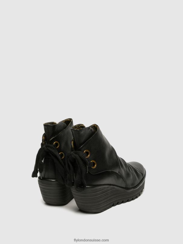 860NR16 bottines compensées Fly London yama noir femmes