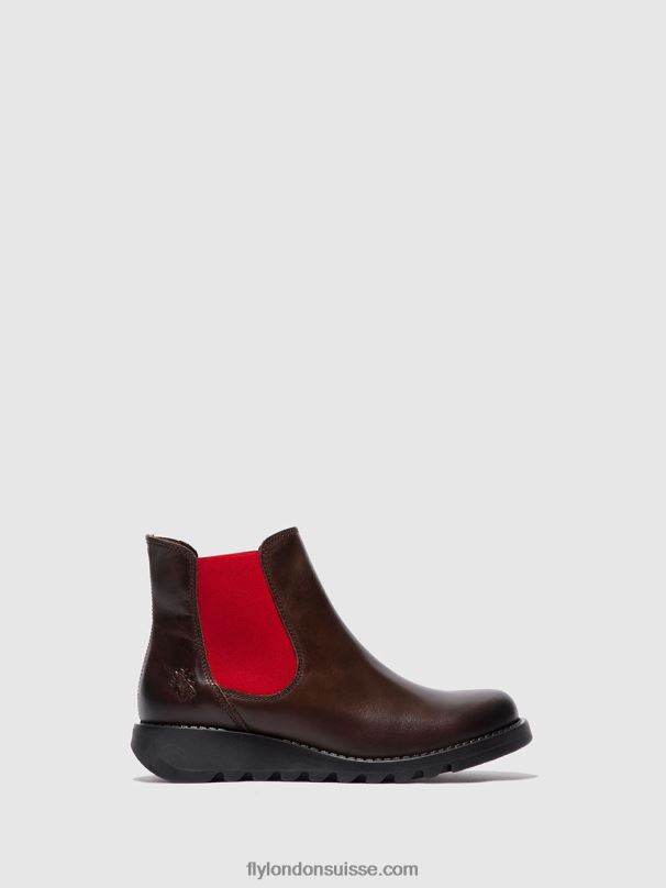 860NR170 bottines chelsea Fly London tapis salv dk. marron (élastique rouge) femmes
