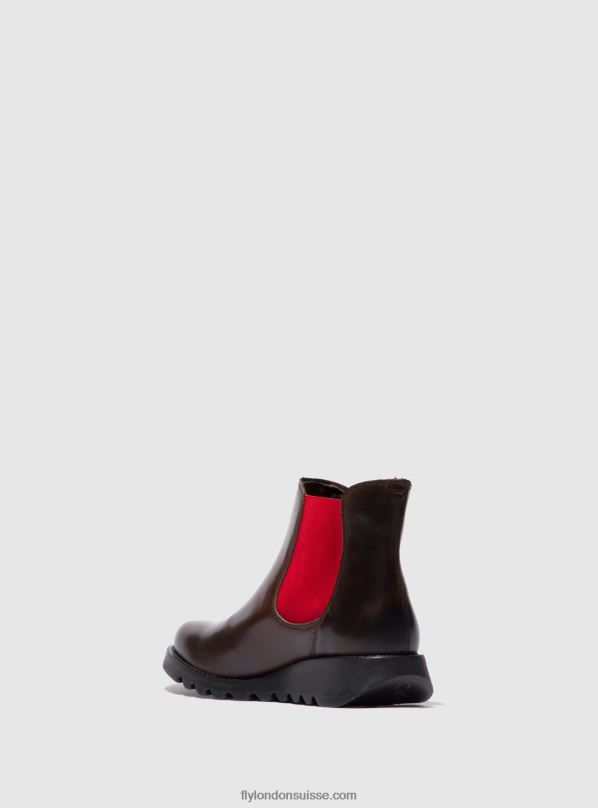 860NR170 bottines chelsea Fly London tapis salv dk. marron (élastique rouge) femmes