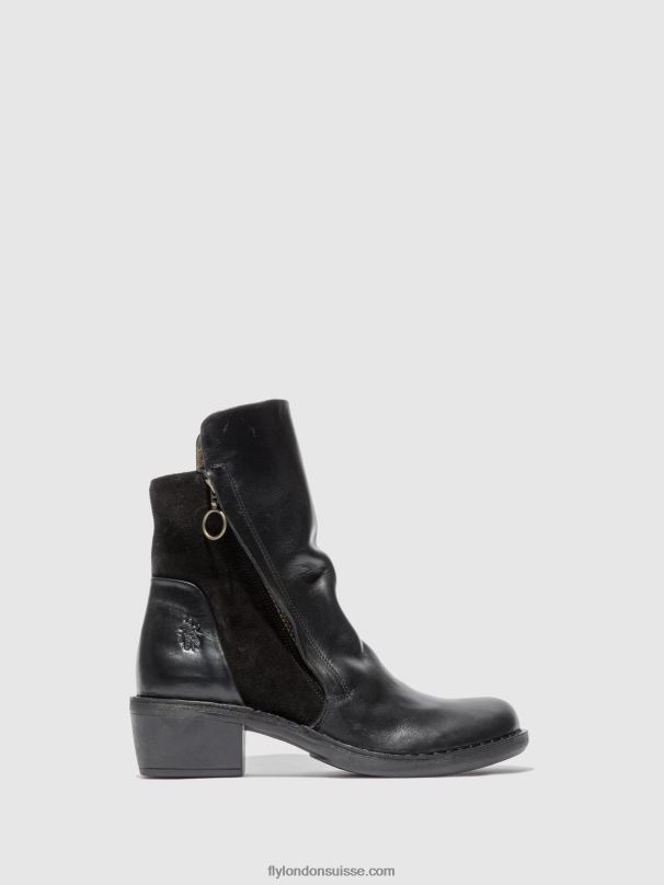 860NR171 bottines zippées mely074 Fly London tapis/suède noir femmes
