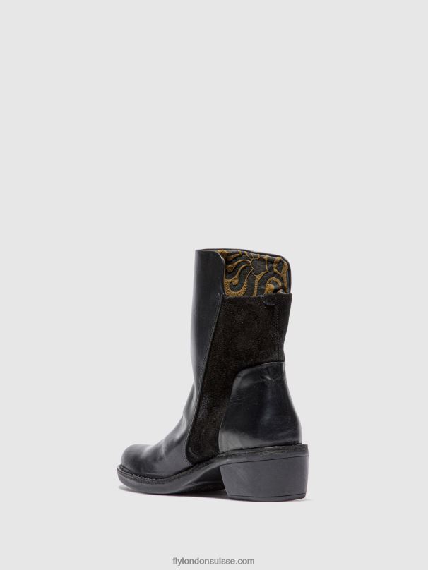 860NR171 bottines zippées mely074 Fly London tapis/suède noir femmes