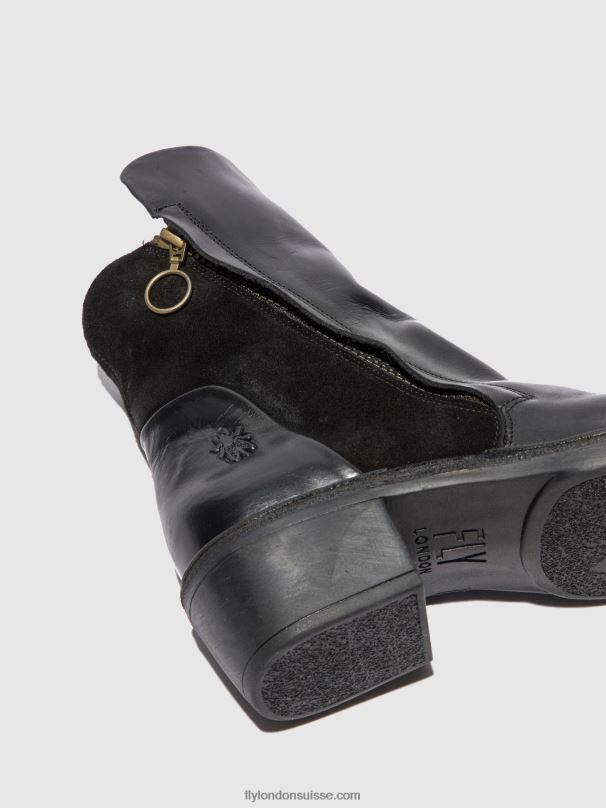 860NR171 bottines zippées mely074 Fly London tapis/suède noir femmes