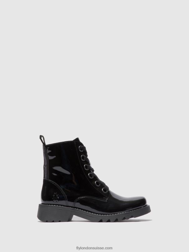 860NR175 bottines à lacets ragi539 Fly London atlantis black (semelle noire) femmes