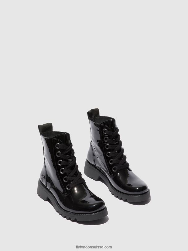 860NR175 bottines à lacets ragi539 Fly London atlantis black (semelle noire) femmes