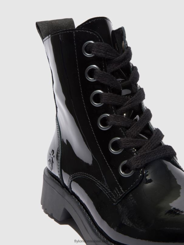 860NR175 bottines à lacets ragi539 Fly London atlantis black (semelle noire) femmes