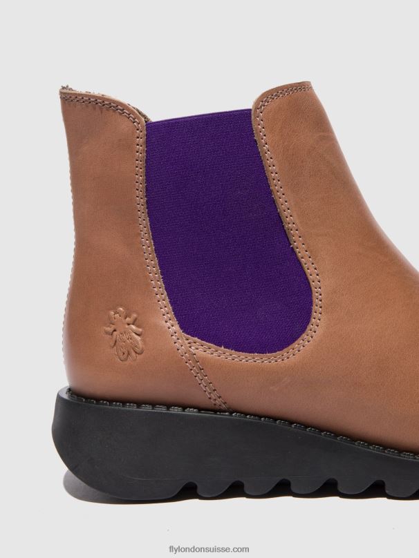 860NR177 bottines chelsea Fly London tapis salv rose (élastique violet) femmes