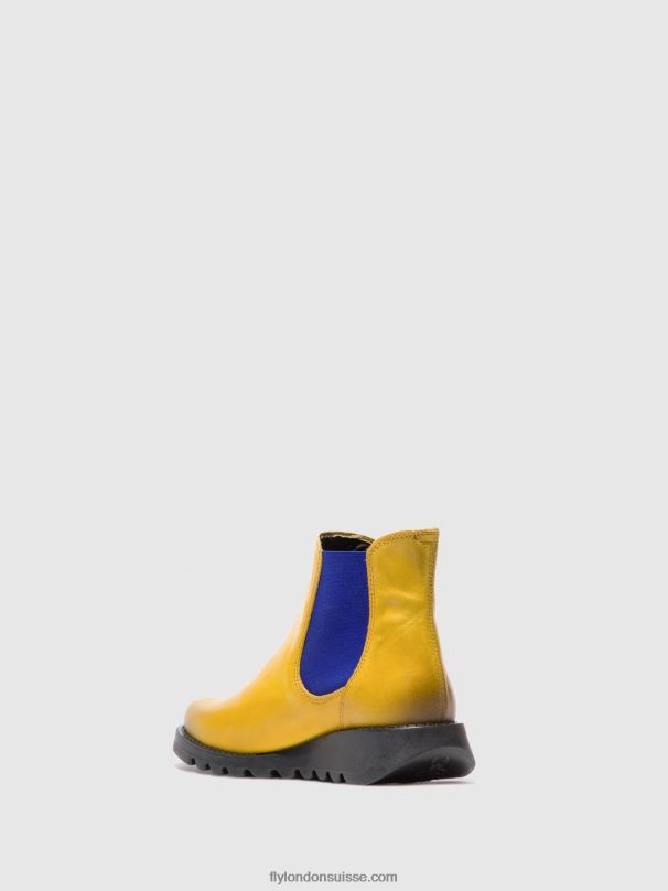 860NR178 bottines chelsea Fly London tapis salv moutarde (élastique bleu) femmes