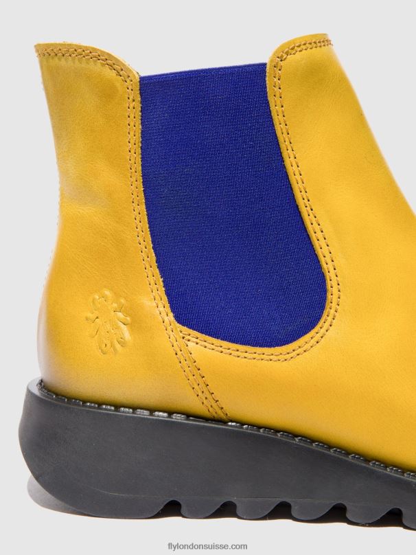 860NR178 bottines chelsea Fly London tapis salv moutarde (élastique bleu) femmes
