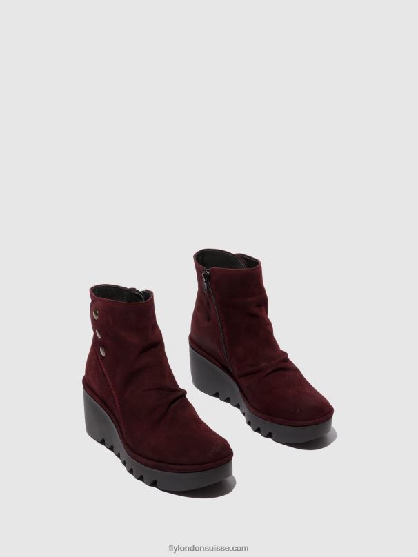 860NR181 bottines zippées brom344 Fly London vin oléagineux femmes
