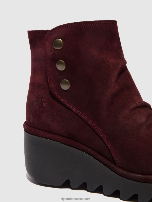 860NR181 bottines zippées brom344 Fly London vin oléagineux femmes
