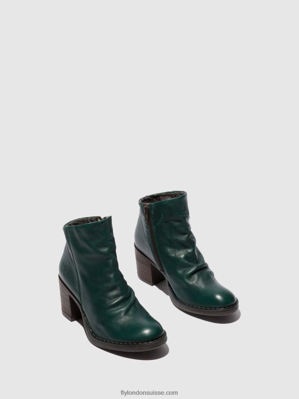 860NR186 bottines zippées bell061 Fly London forêt verte de vérone femmes