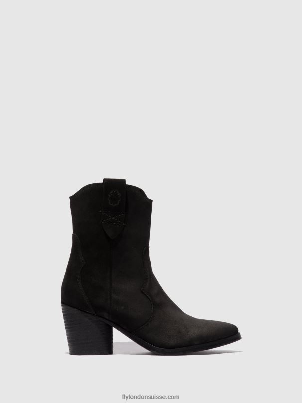 860NR188 bottines zippées alba825 Fly London daim noir femmes