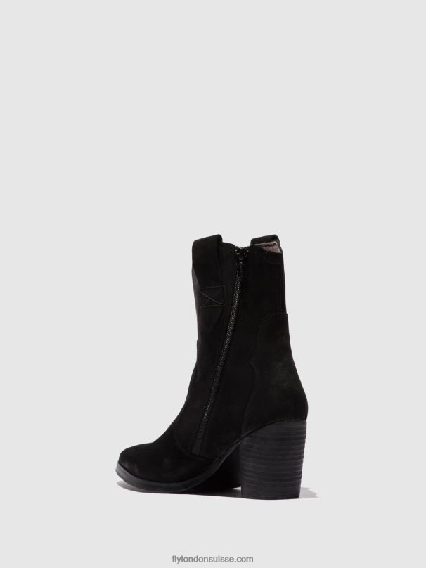 860NR188 bottines zippées alba825 Fly London daim noir femmes