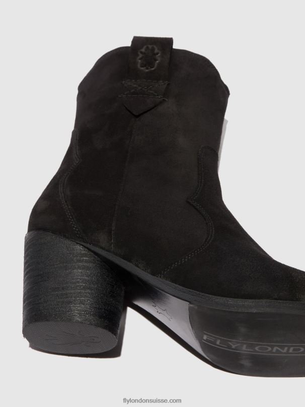 860NR188 bottines zippées alba825 Fly London daim noir femmes