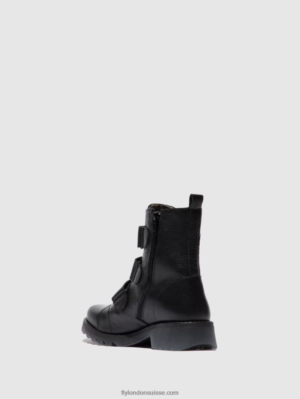 860NR189 bottines à scratch rach790 Fly London noir de rio femmes
