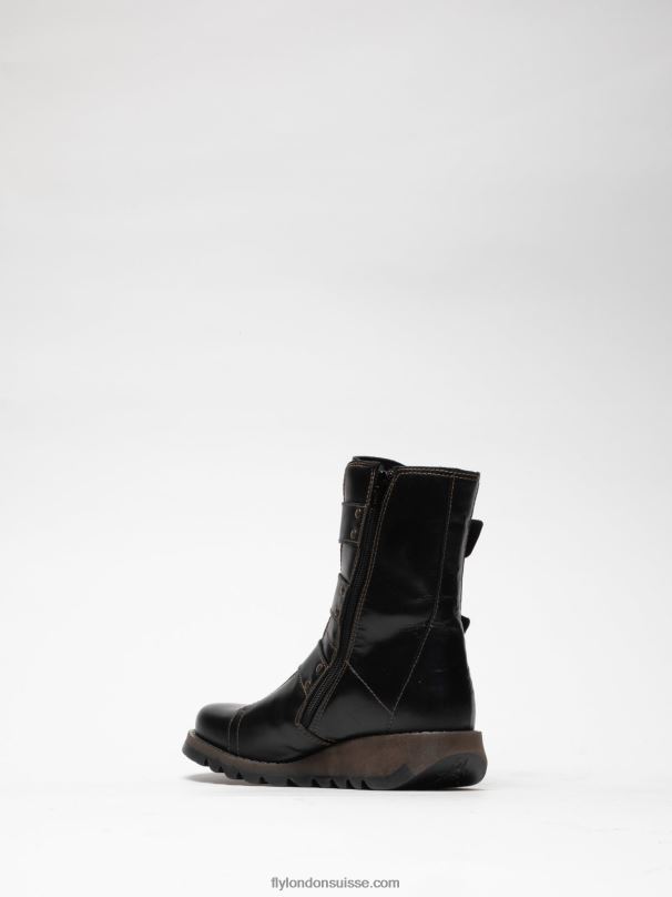 860NR18 bottines à boucle en cuir Fly London noir femmes