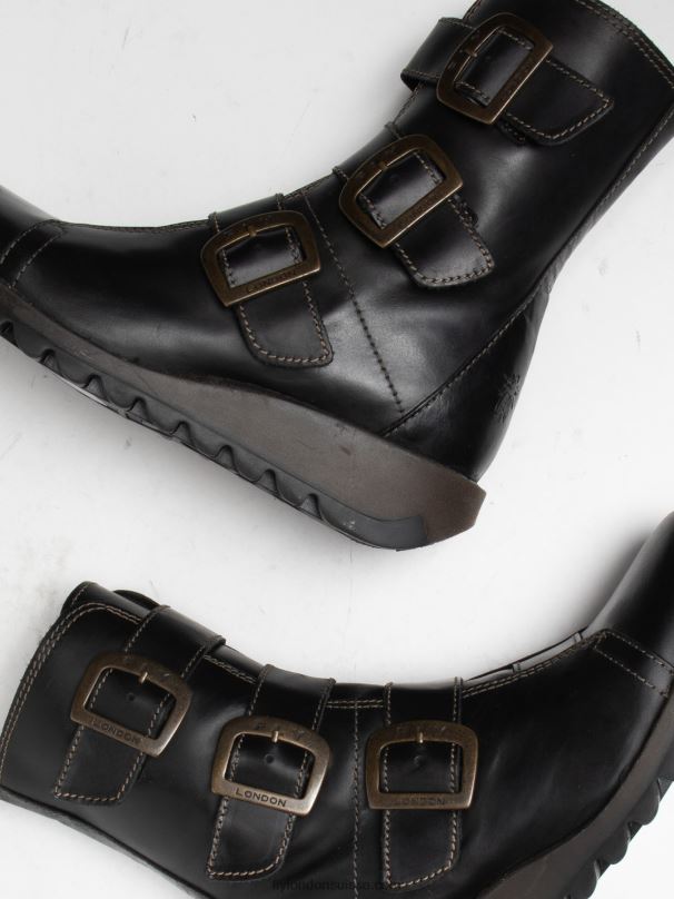 860NR18 bottines à boucle en cuir Fly London noir femmes