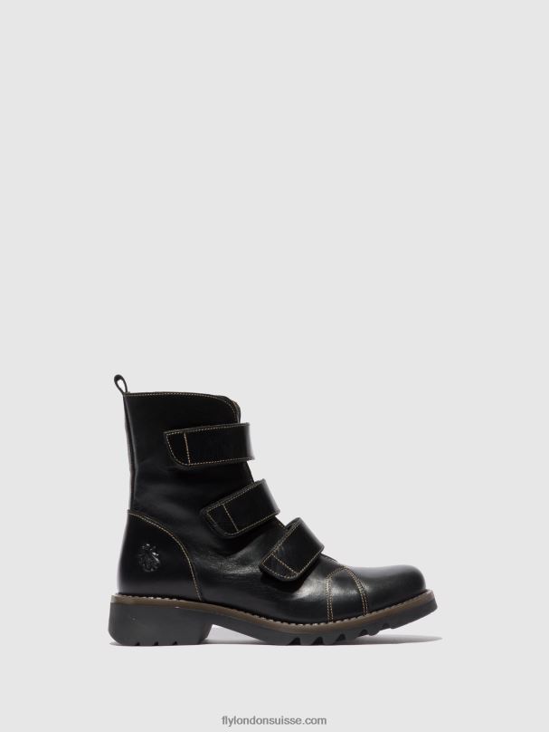 860NR190 bottines à scratch rach790 Fly London tapis noir femmes