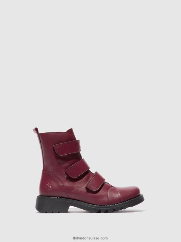 860NR191 bottines à scratch rach790 Fly London vin en cuir (noir) femmes