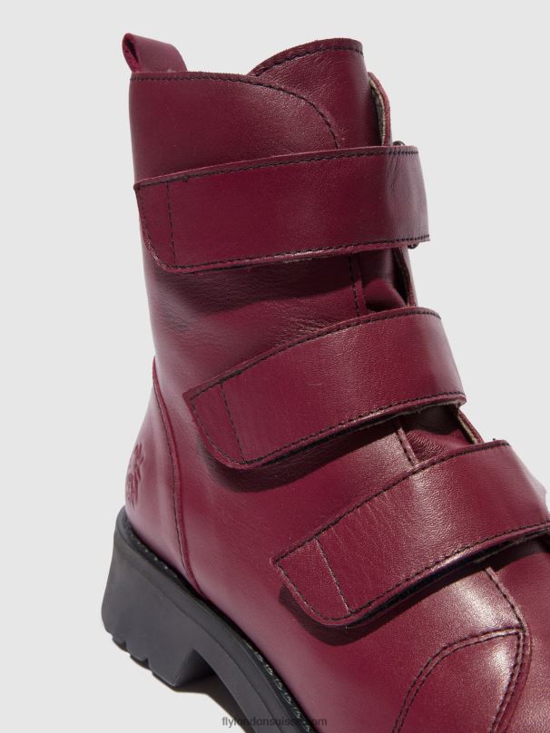 860NR191 bottines à scratch rach790 Fly London vin en cuir (noir) femmes