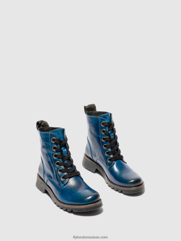 860NR193 bottines à lacets ragi539 Fly London tapis bleu roi femmes