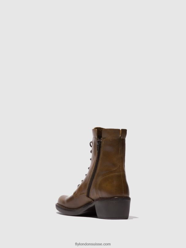 860NR194 bottines à lacets milu044 Fly London tapis chameau femmes