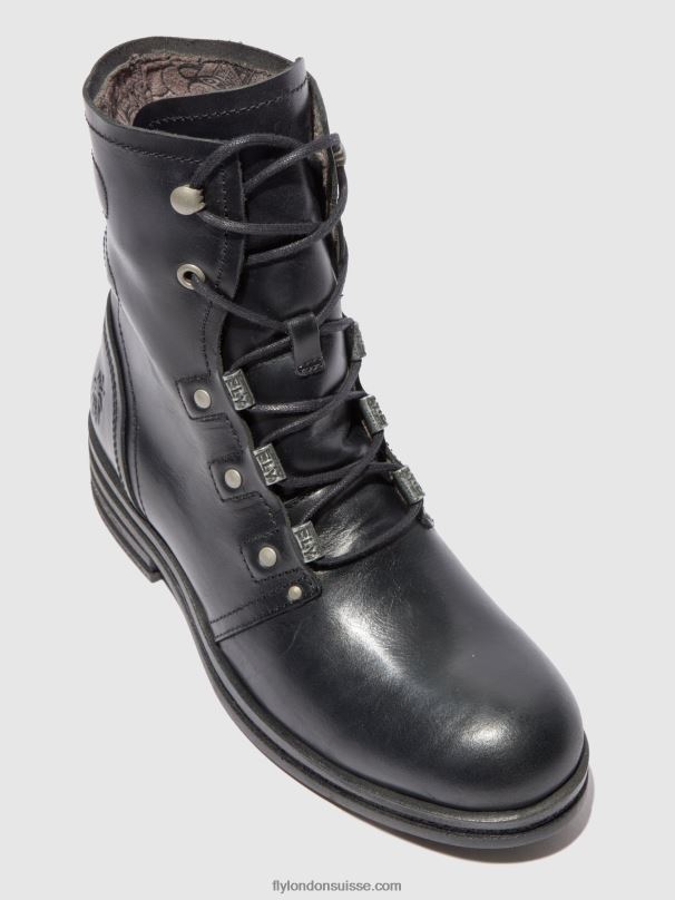 860NR197 bottines à lacets knot792 Fly London tapis noir femmes