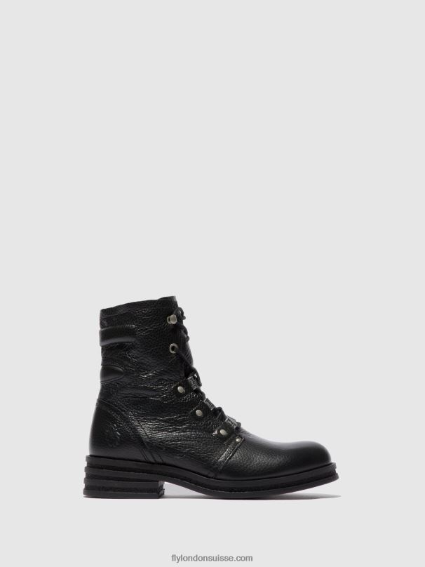 860NR198 bottines à lacets knot792 Fly London noir de rio femmes