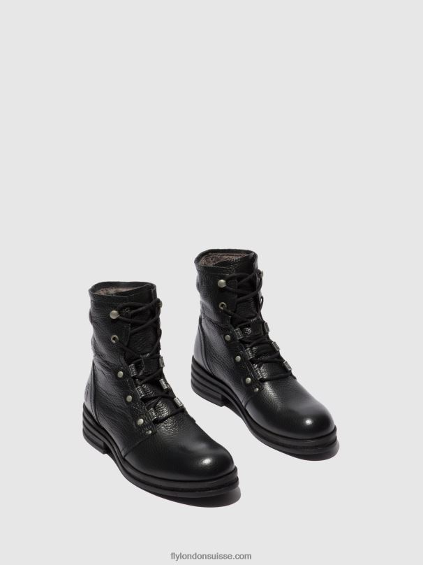 860NR198 bottines à lacets knot792 Fly London noir de rio femmes