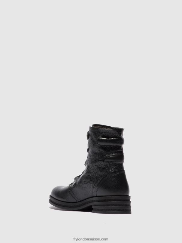 860NR198 bottines à lacets knot792 Fly London noir de rio femmes
