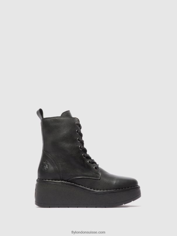 860NR199 bottines à lacets hepe239 Fly London Vérone noir femmes