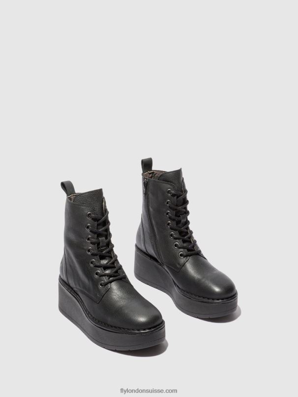 860NR199 bottines à lacets hepe239 Fly London Vérone noir femmes