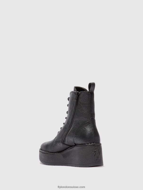 860NR199 bottines à lacets hepe239 Fly London Vérone noir femmes