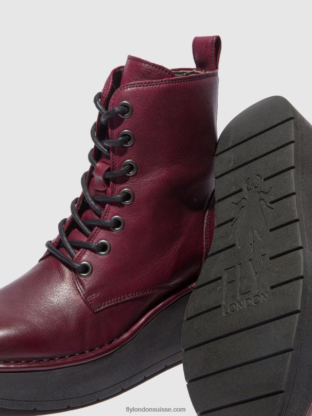 860NR201 bottines à lacets hepe239 Fly London vin de vérone femmes