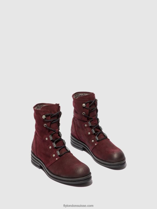 860NR203 bottines à lacets knot792 Fly London vin oléagineux femmes